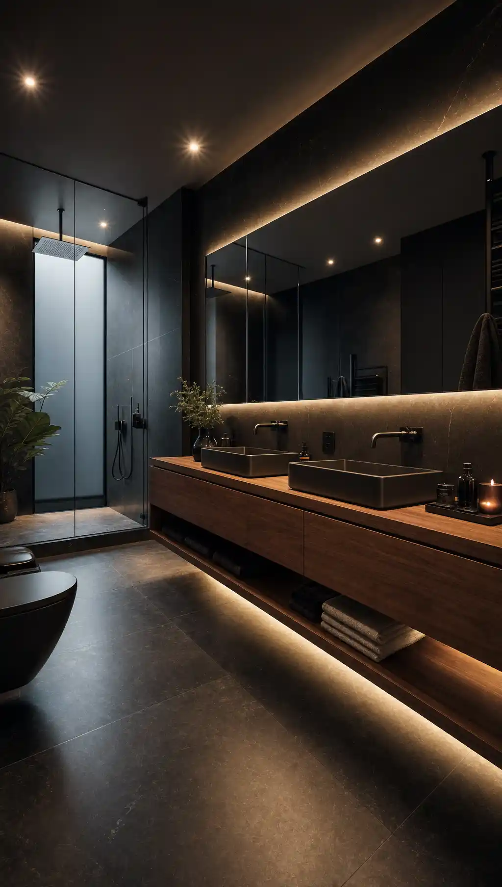 Luxury Dark Bathroom Design Ideas 1