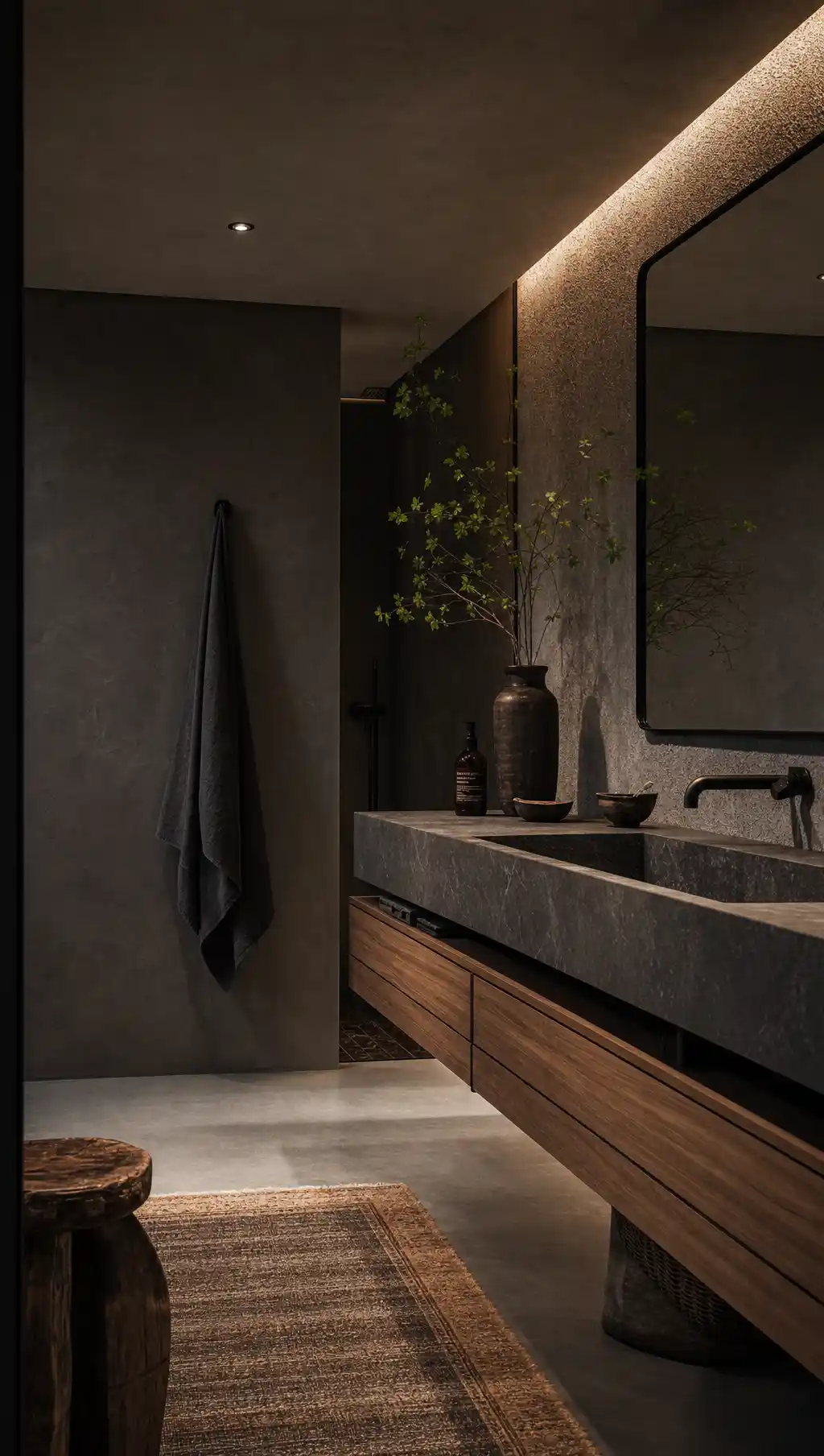 dark modern bathroom 11