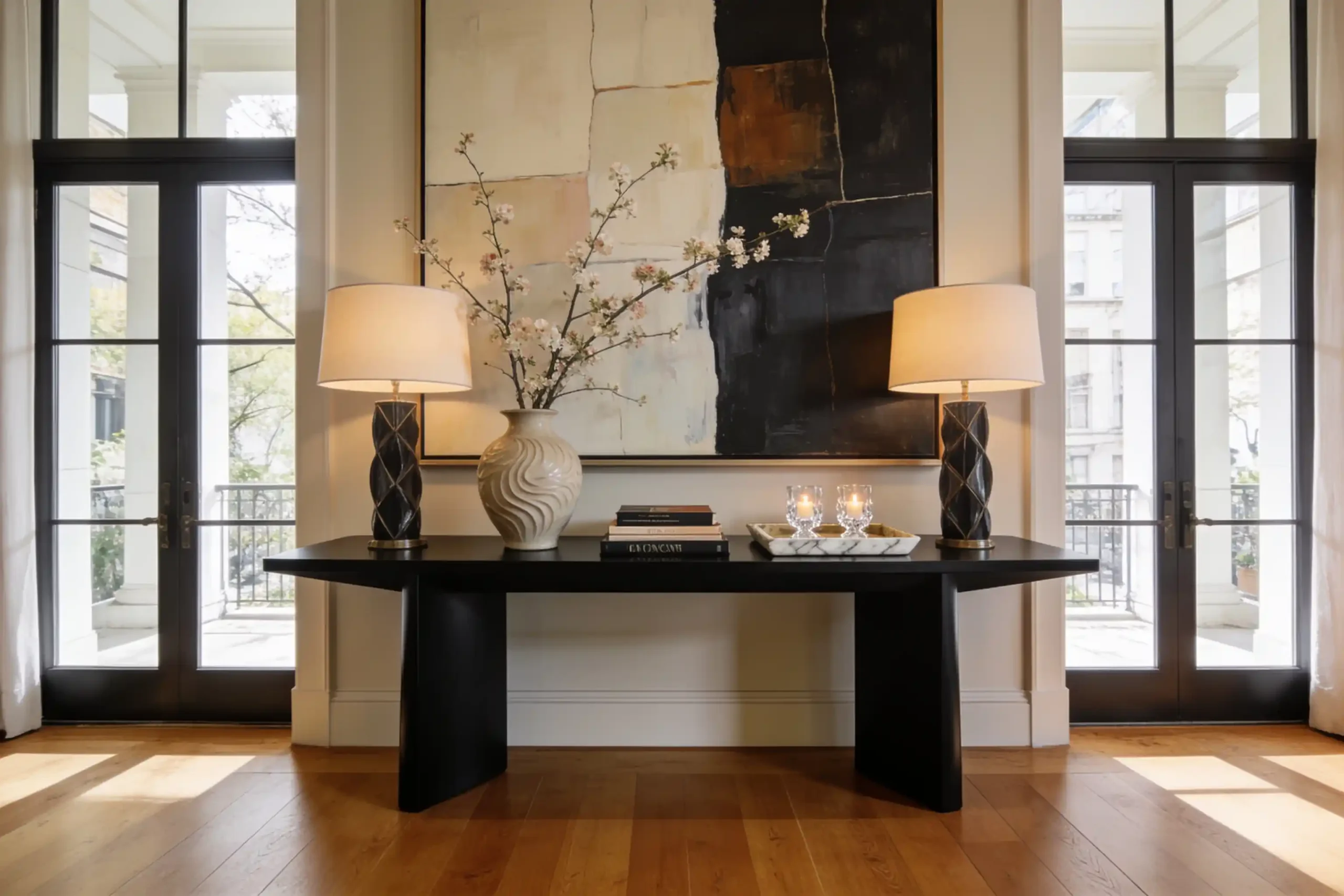 Black Console Table Decor featured